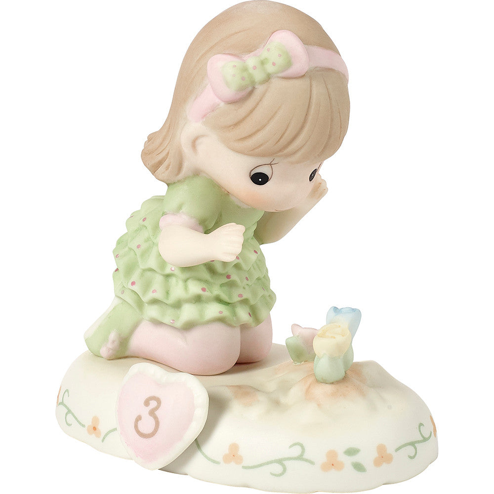 Growing In Grace, Age 3 Brunette Girl Figurine - Image