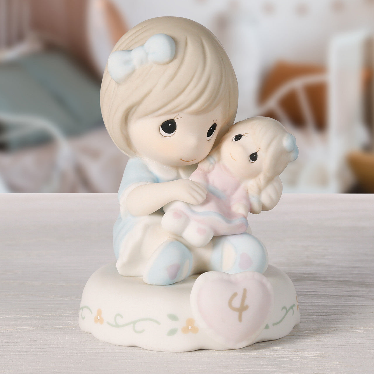 Growing In Grace, Age 4, Brunette Girl Figurine - Image