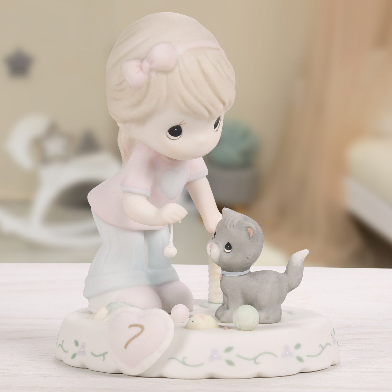 Growing In Grace, Age 7, Brunette Girl Figurine - Image