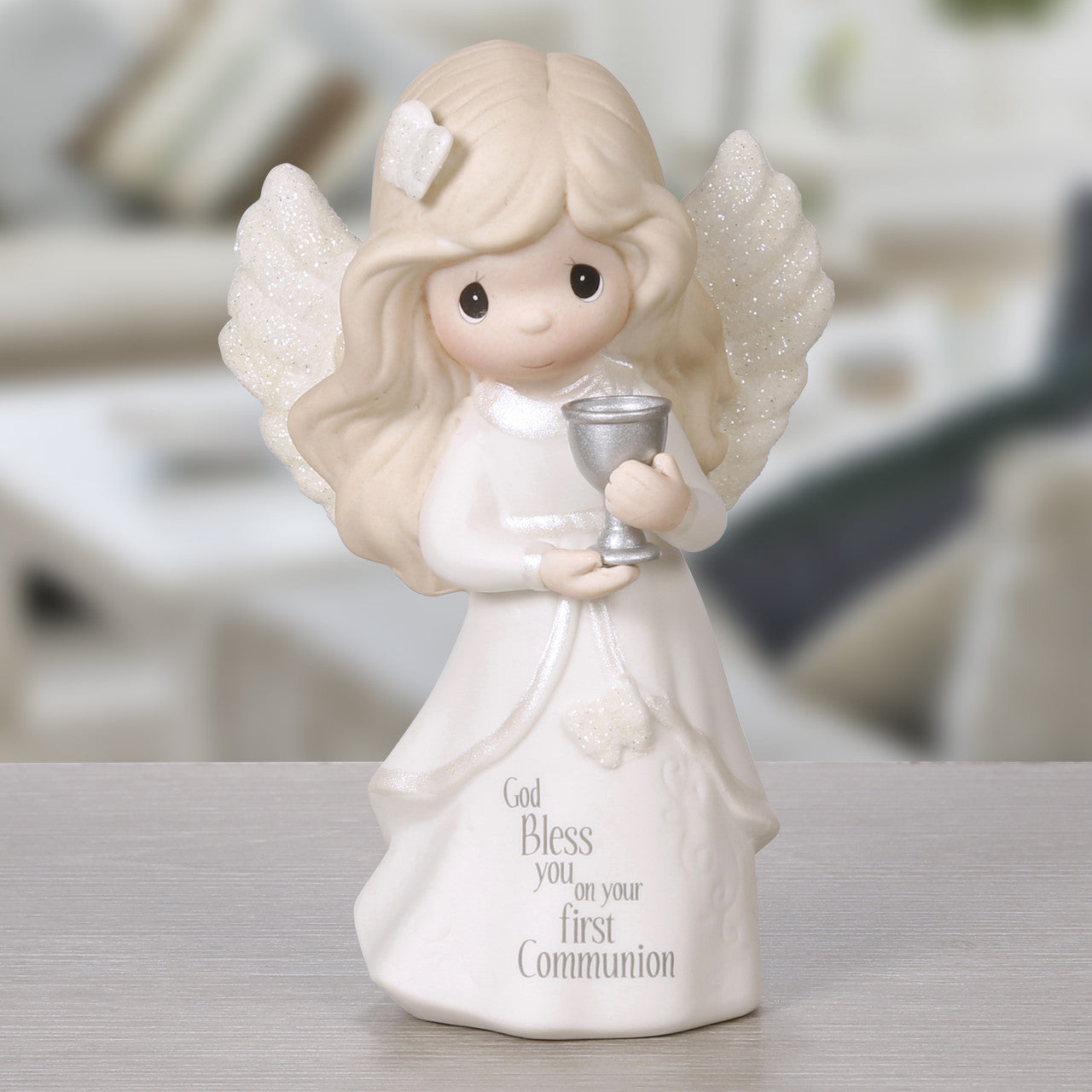 Communion Angel, Bisque Porcelain Figurine - Image