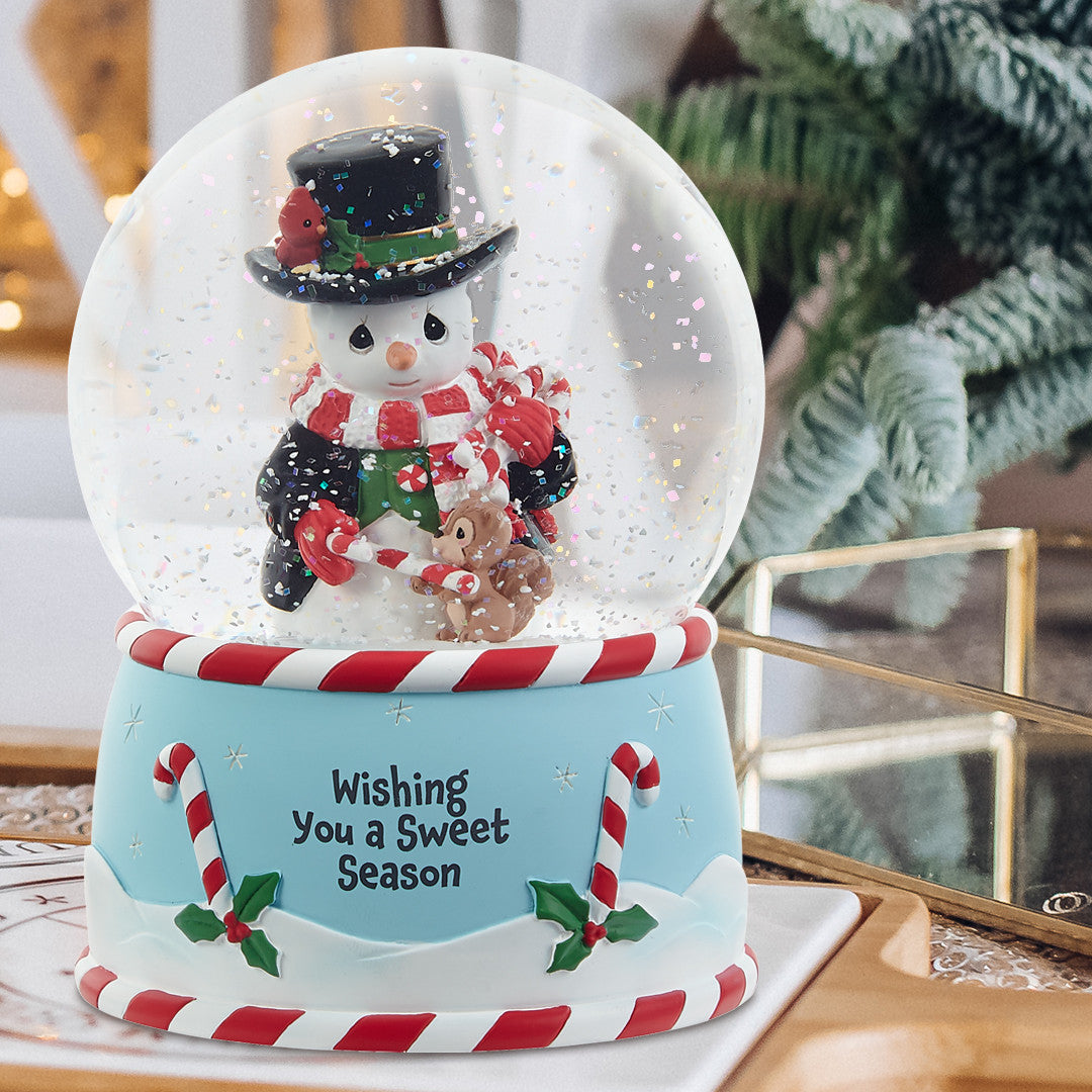 Wishing You A Sweet Season Annual Snowman Musical Snow Globe - Image