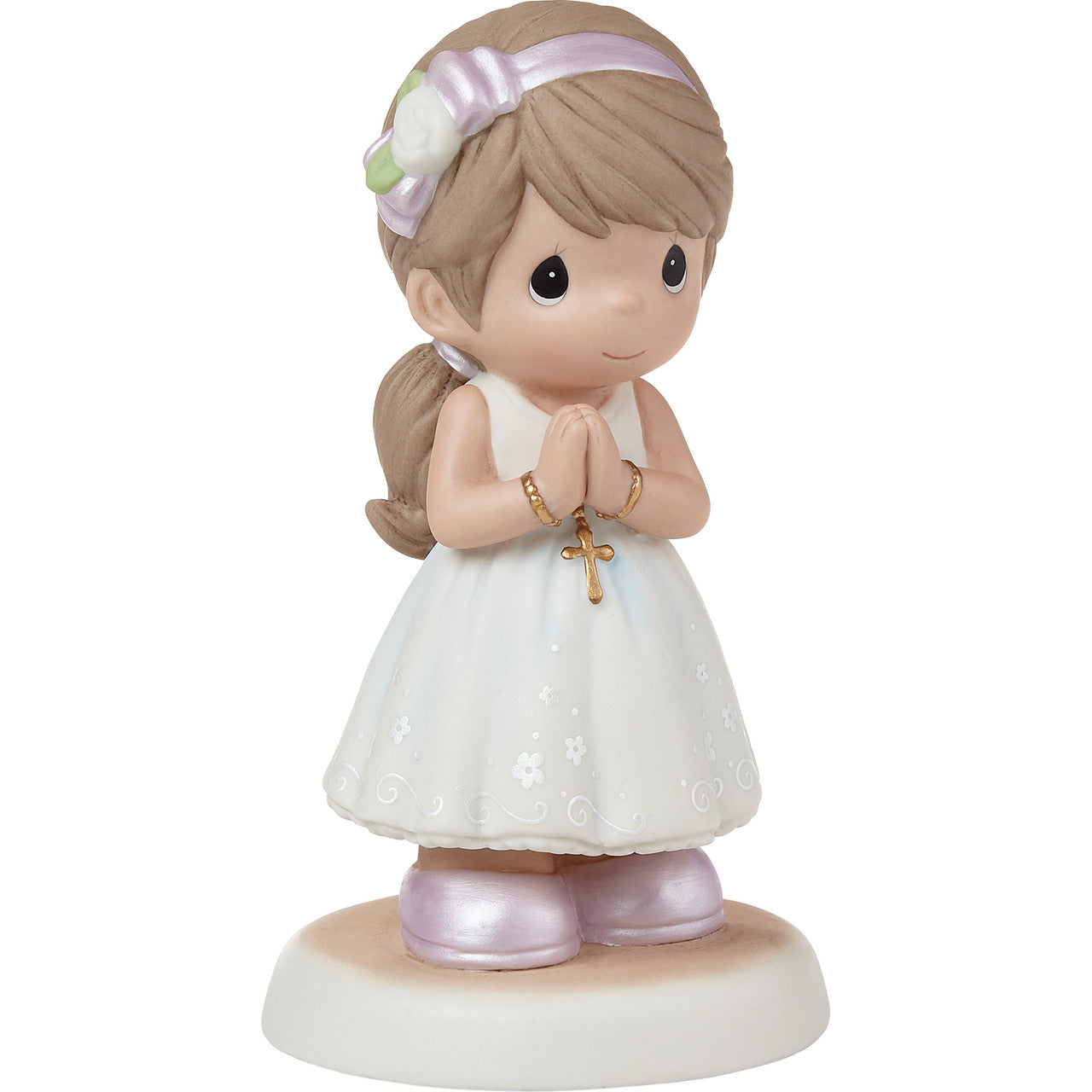 Blessings On Your First Communion Brunette Hair/Medium Skin Girl Figurine - Image