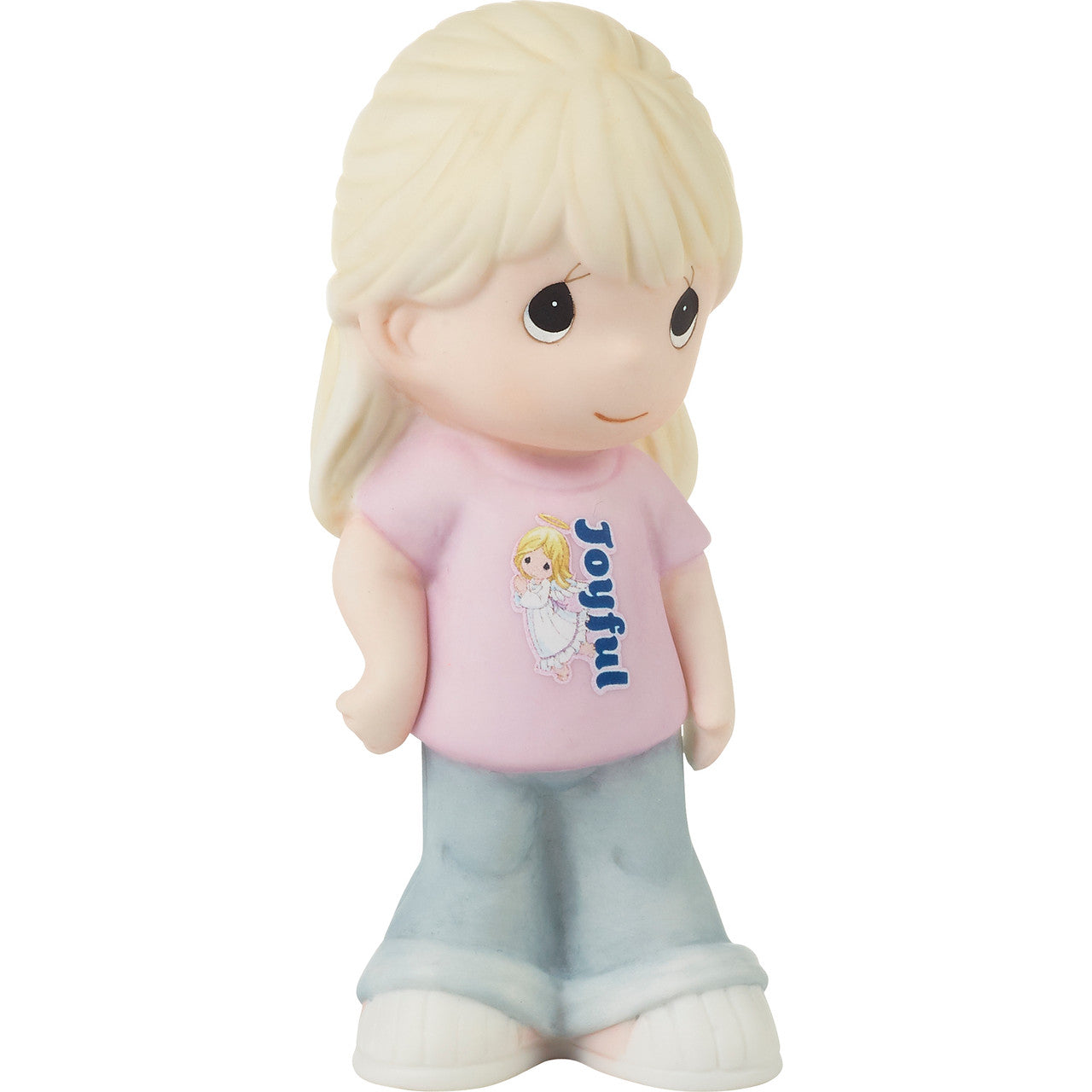 Blonde Girl With Joyful T-Shirt Figurine - Image