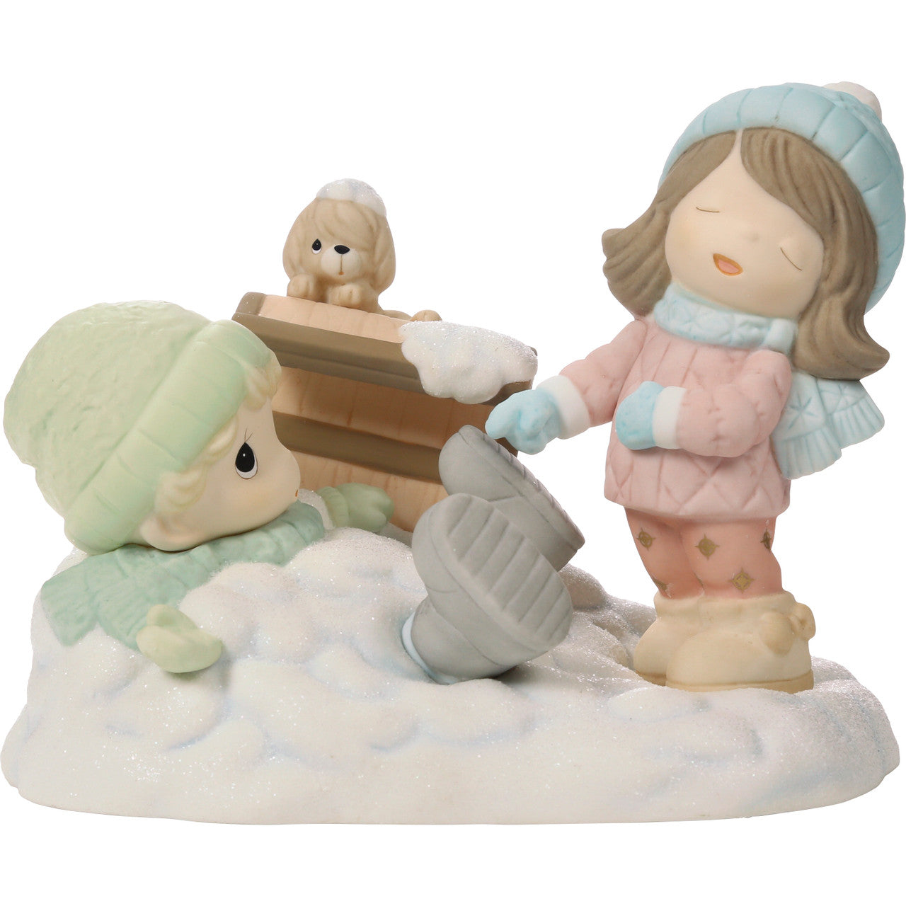 Life Is Snow Much Fun With You Brunette Hair/Light Skin Figurine - Image