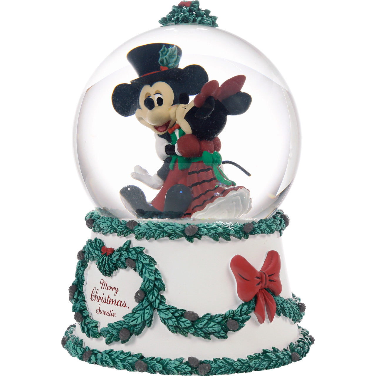 Merry Christmas, Sweetie Disney Mickey Mouse and Minnie Mouse Musical Snow Globe - Image