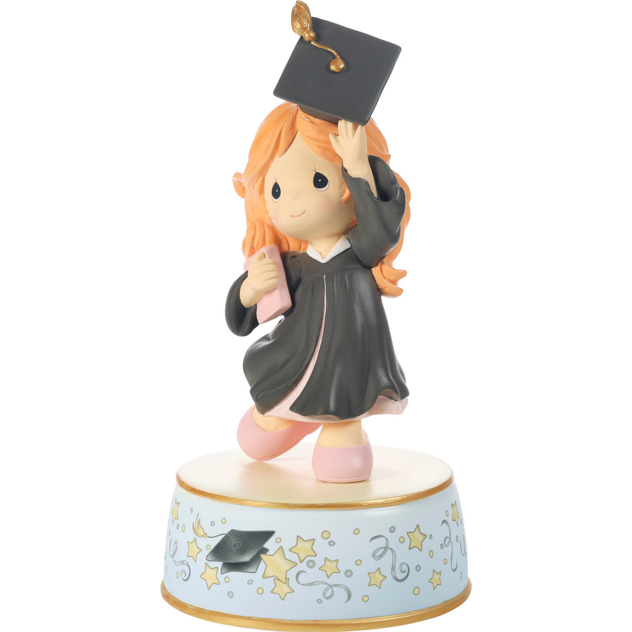 From Cap And Gown To New Horizons Red Hair Girl/Black Gown Graduation Musical - Image