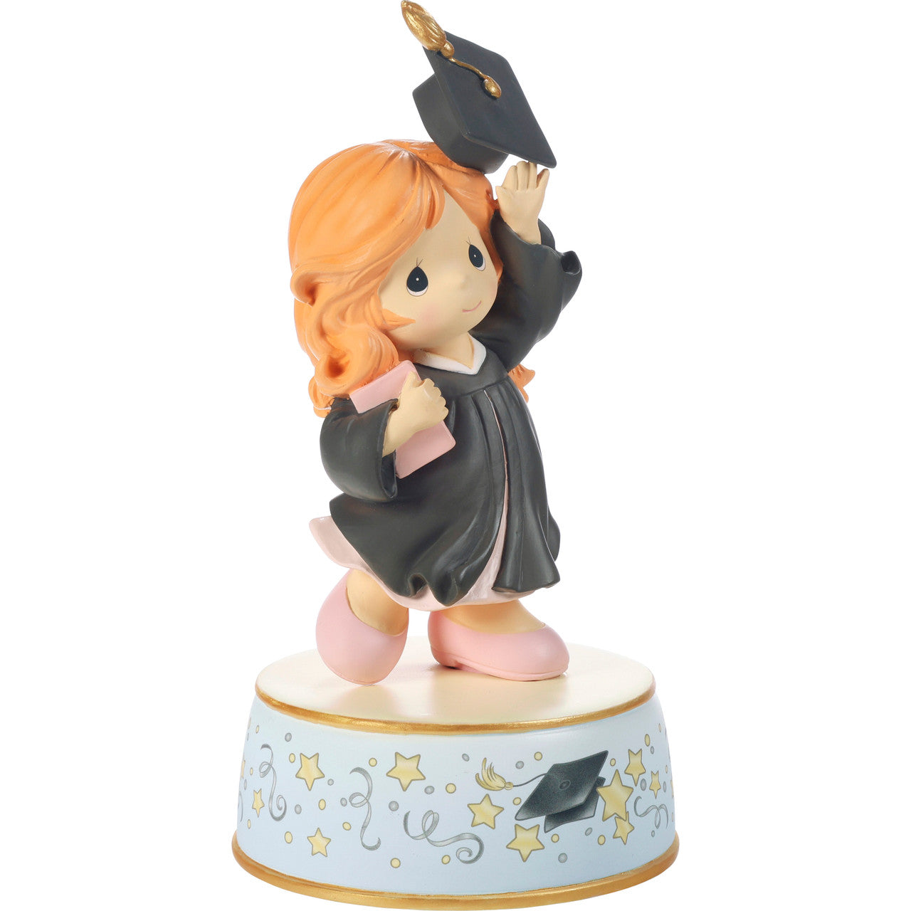 From Cap And Gown To New Horizons Red Hair Girl/Black Gown Graduation Musical - Image