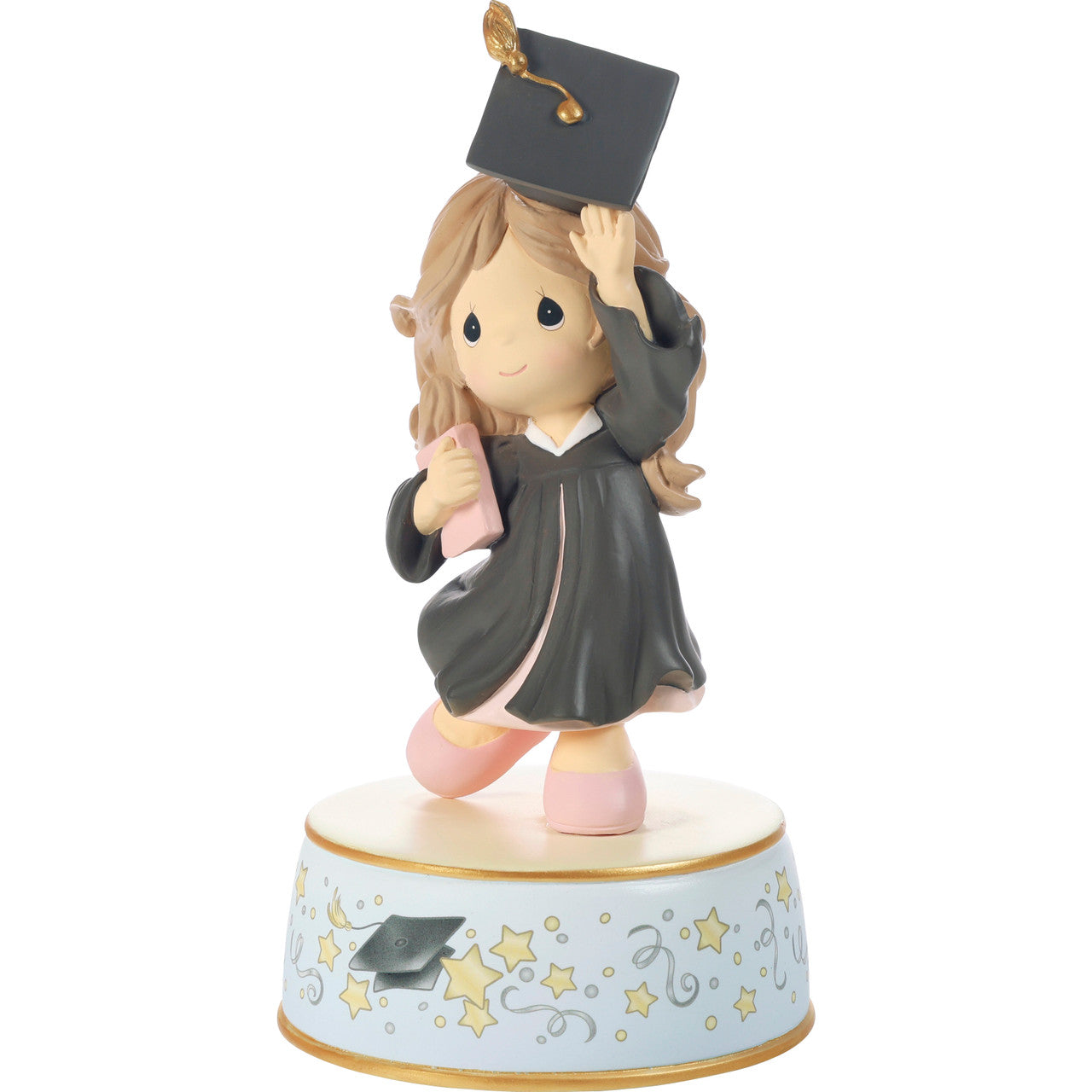 From Cap And Gown To New Horizons Brunette Girl/Black Gown Graduation Musical - Image