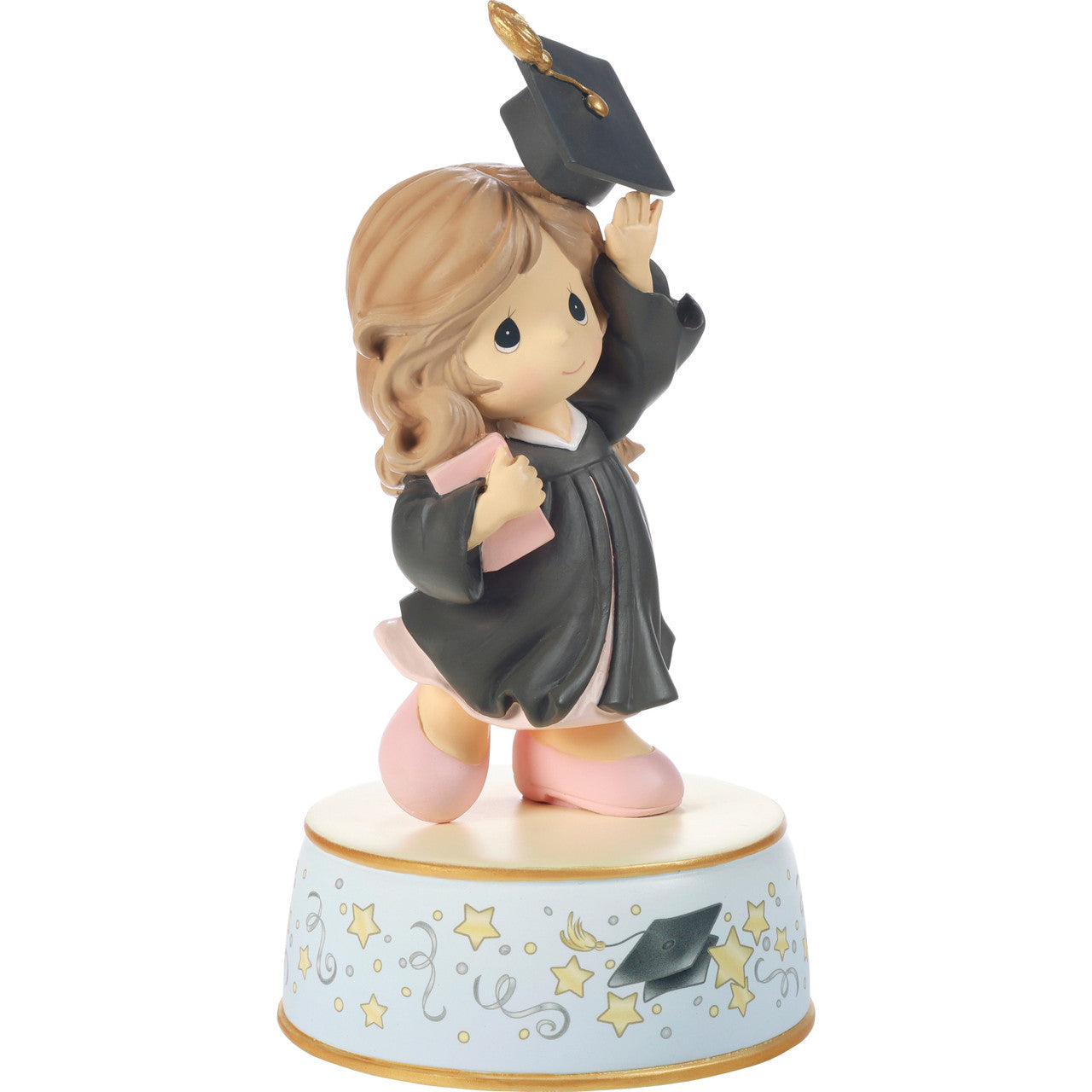 From Cap And Gown To New Horizons Brunette Girl/Black Gown Graduation Musical - Image