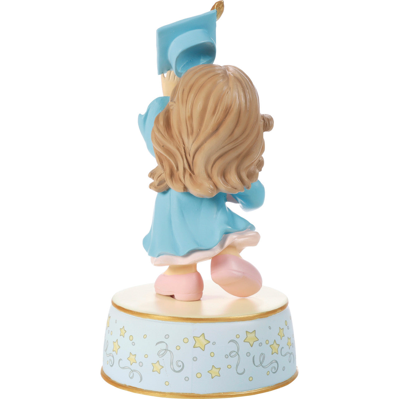 From Cap And Gown To New Horizons Brunette Girl/Blue Gown Graduation Musical - Image