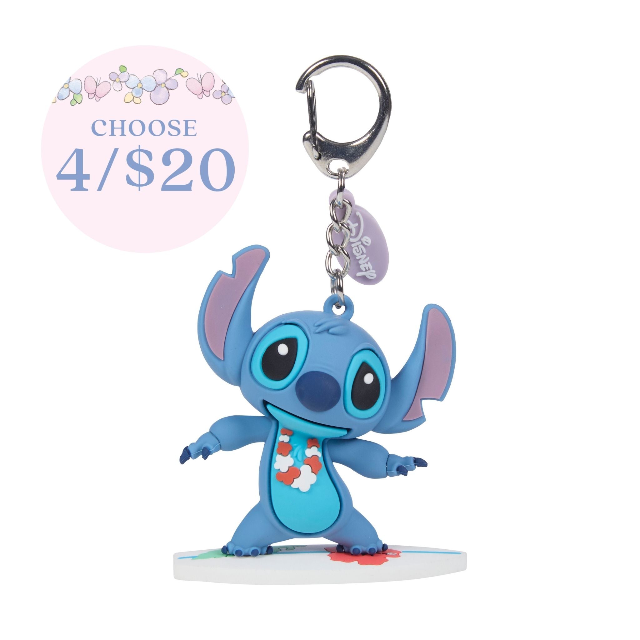 Disney Stitch Surfing Backpack Clip