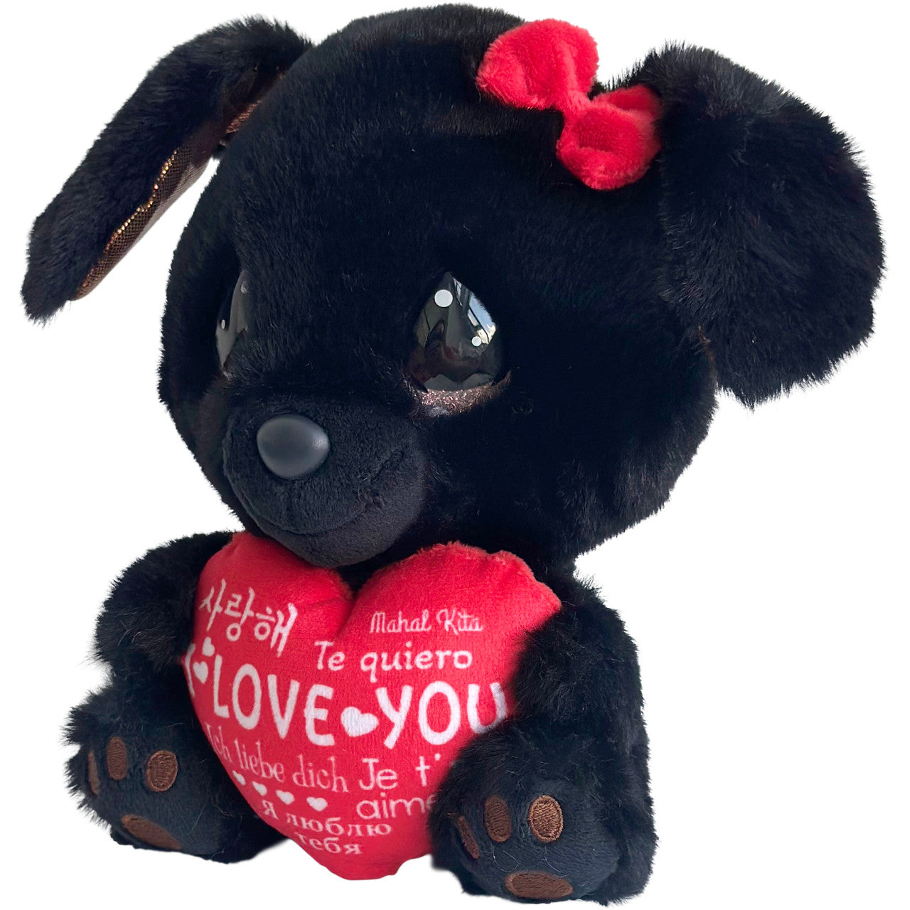 Amore Black Lab Holding Heart Cutie Pet-tudies Stuffed Animal - Image