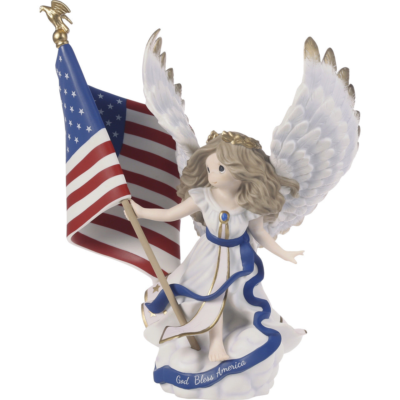 God Bless America Angel Figurine - Image