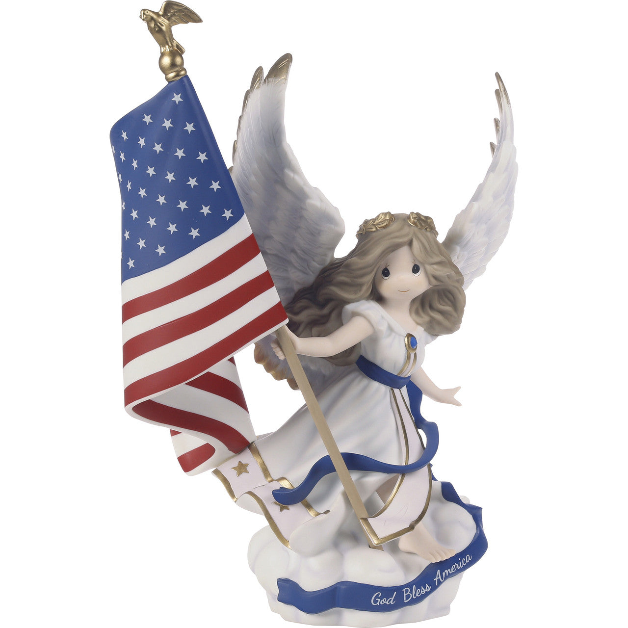 God Bless America Angel Figurine - Image