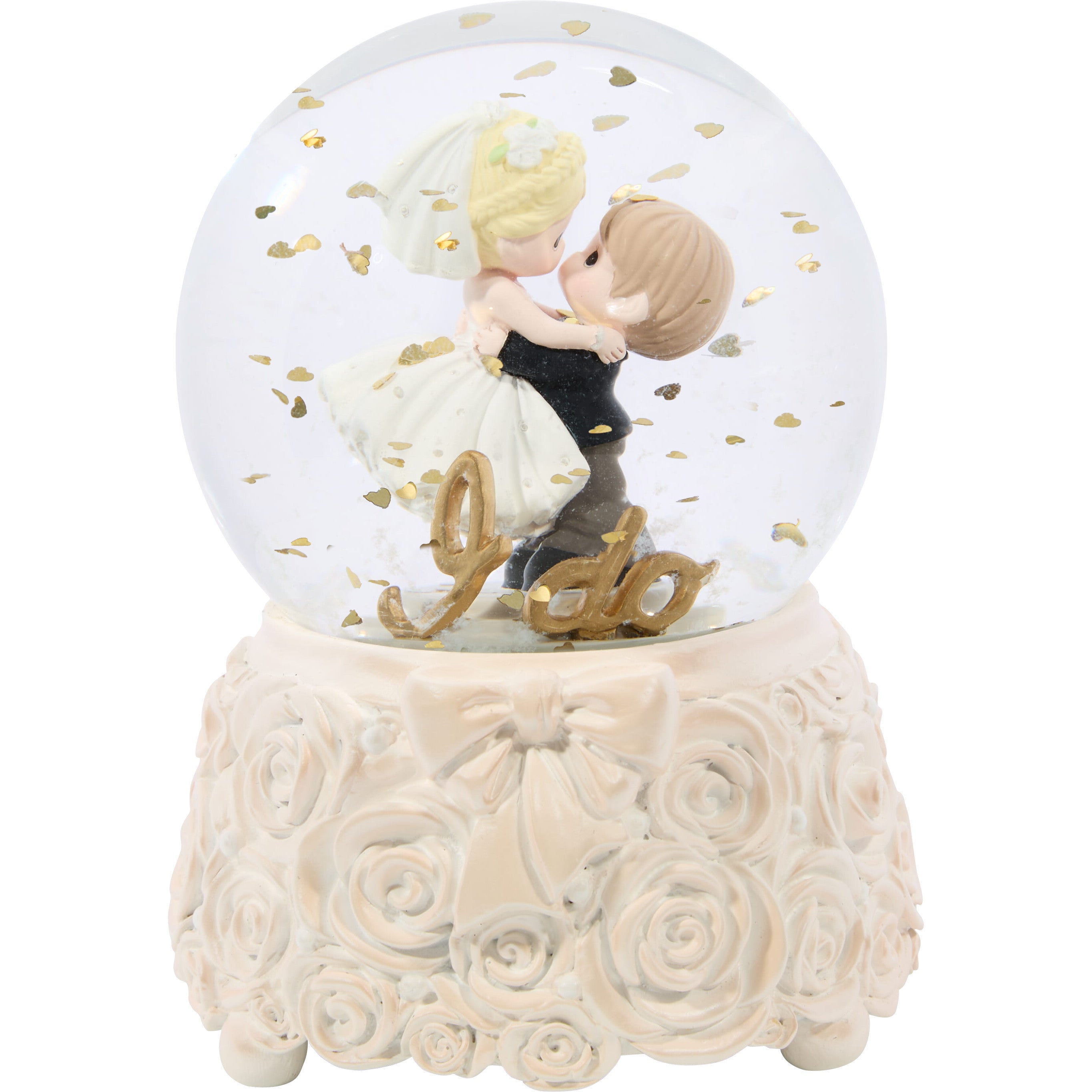 I Do, Today, Tomorrow, Always Wedding Couple Musical Snow Globe