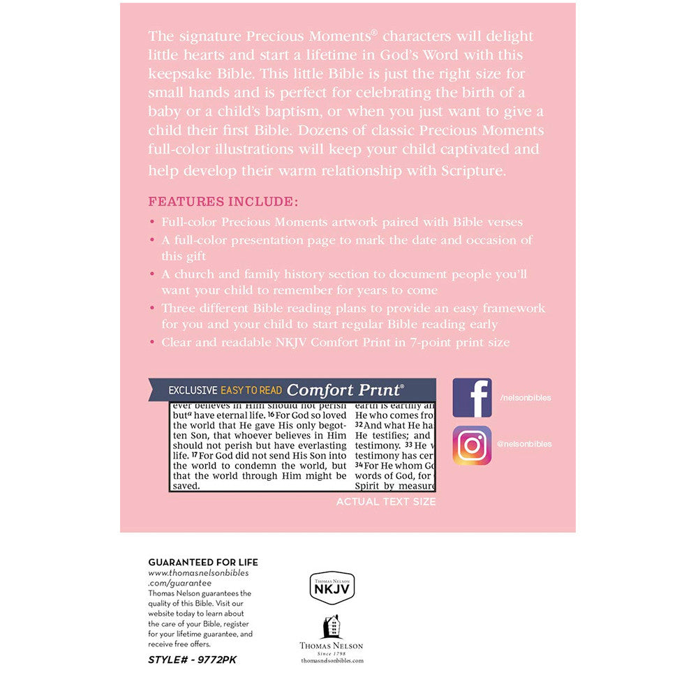 NKJV Small Hands Bible, Pink Hardcover - Image