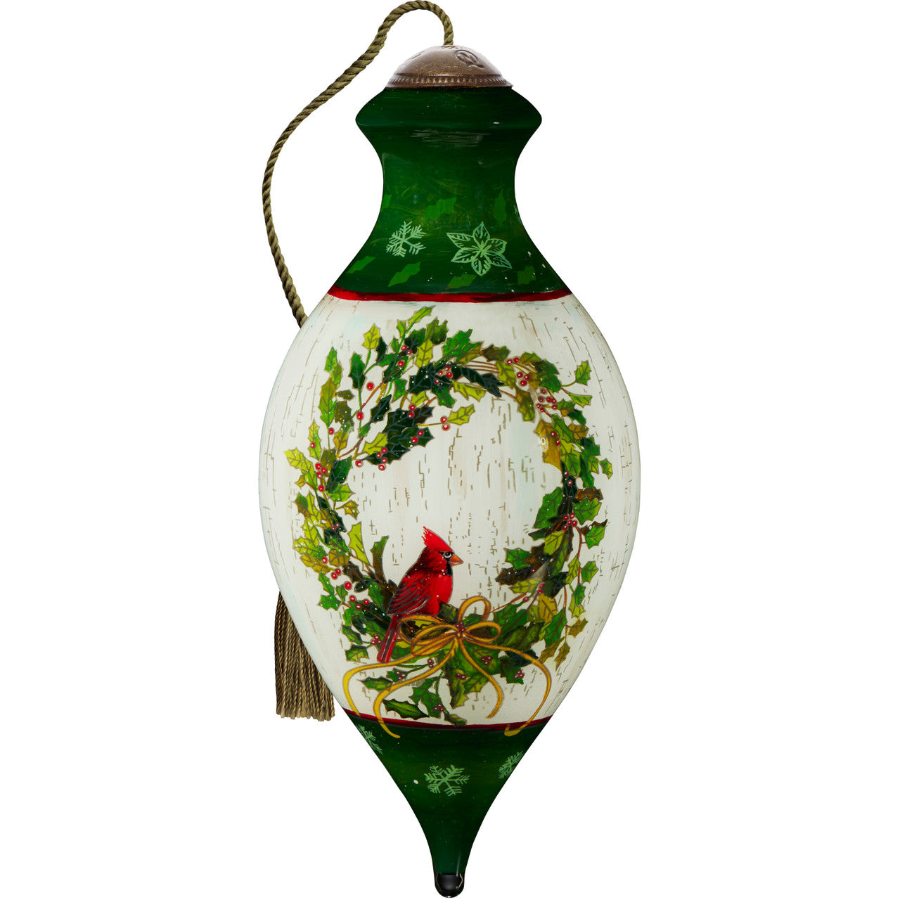 Season’s Greetings Cardinal On Wreath Ornament - Image