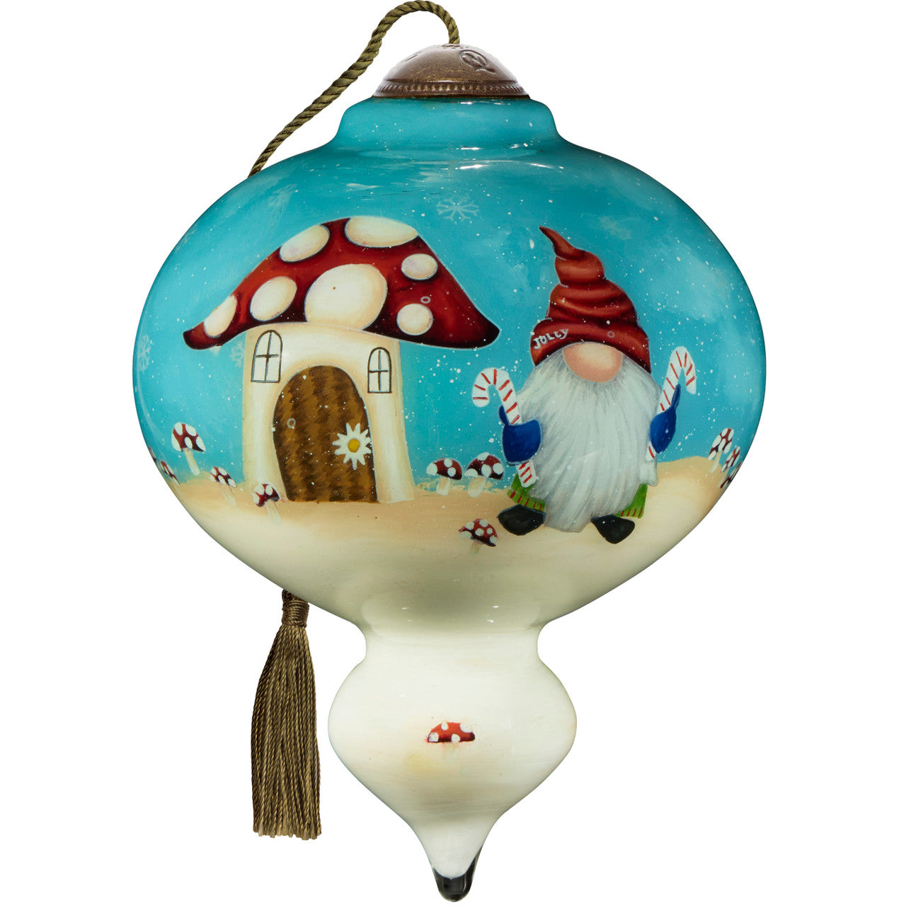 Seasons Greetings From Our Gnome To Yours Ornament - Image