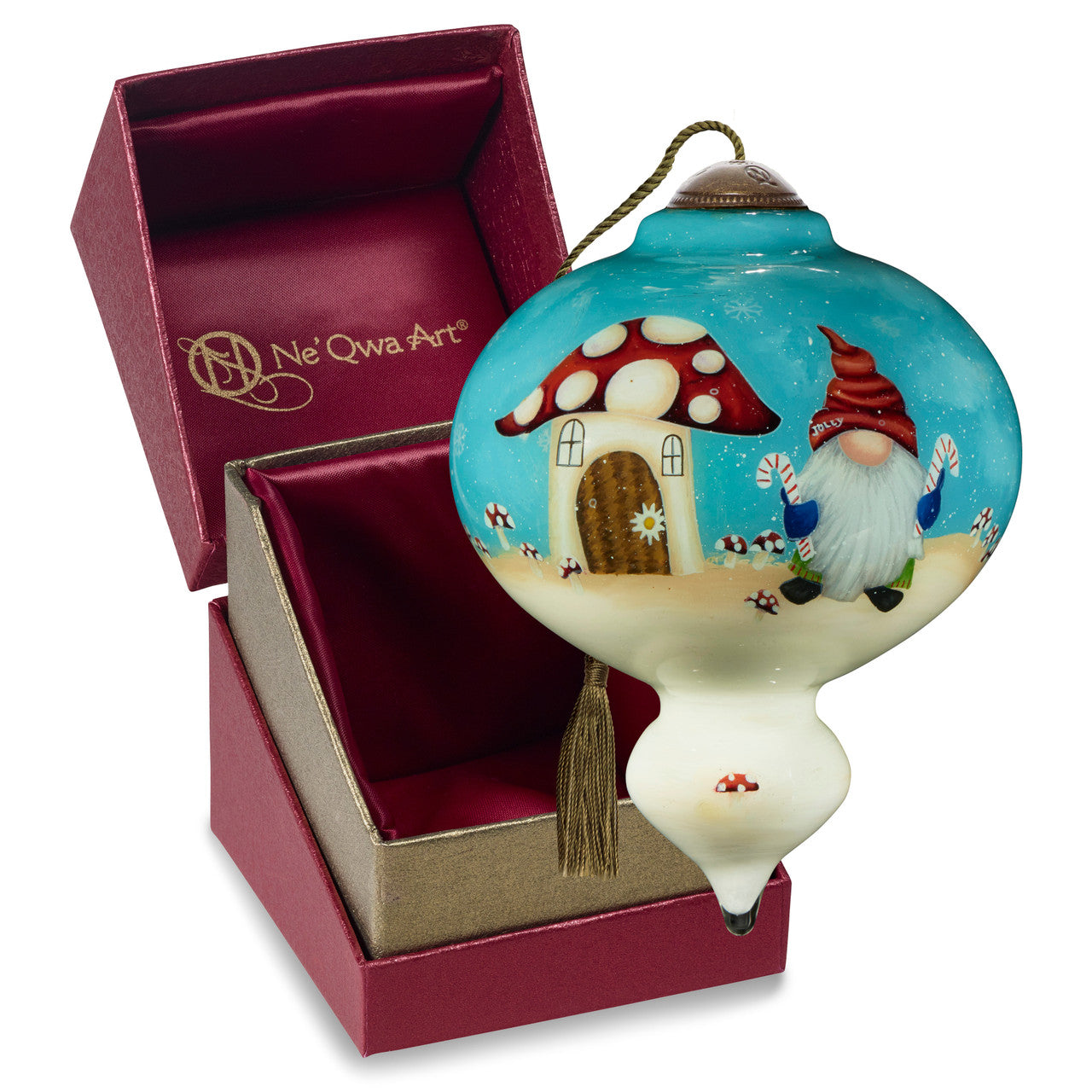 Seasons Greetings From Our Gnome To Yours Ornament - Image