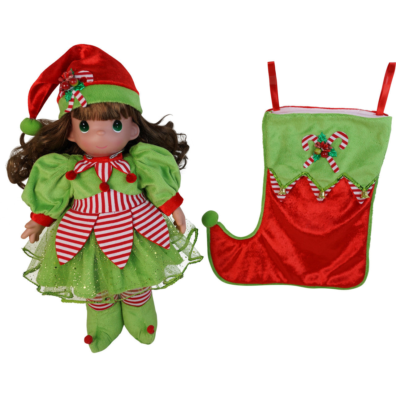 Precious Moments Candy Cane Wishes & Mistletoe Kisses 30th Annual Stocking Doll