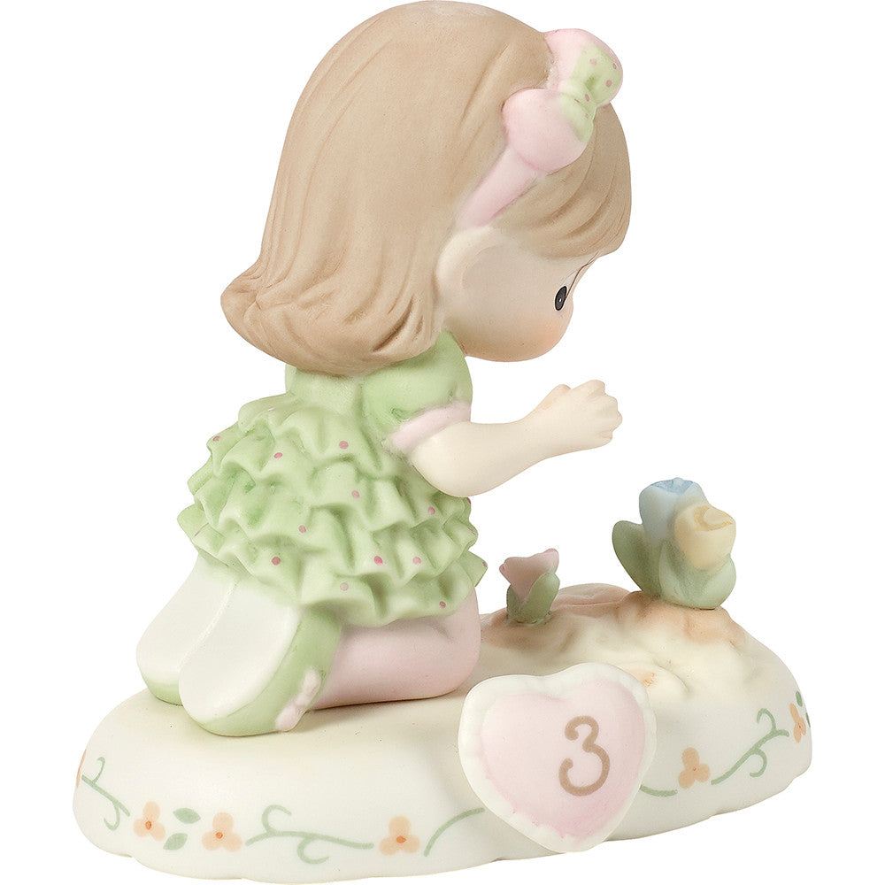 Growing In Grace, Age 3 Brunette Girl Figurine - Image