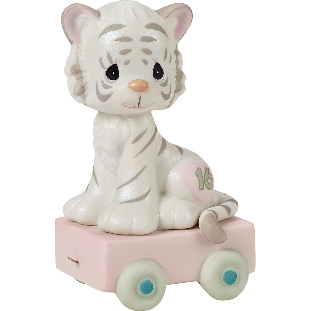 Birthday Train, Age 16, 16 And Feline Fine Figurine - Image