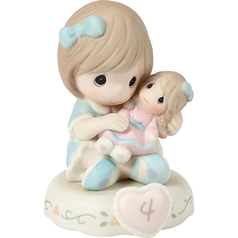 Growing In Grace, Age 4, Brunette Girl Figurine - Image
