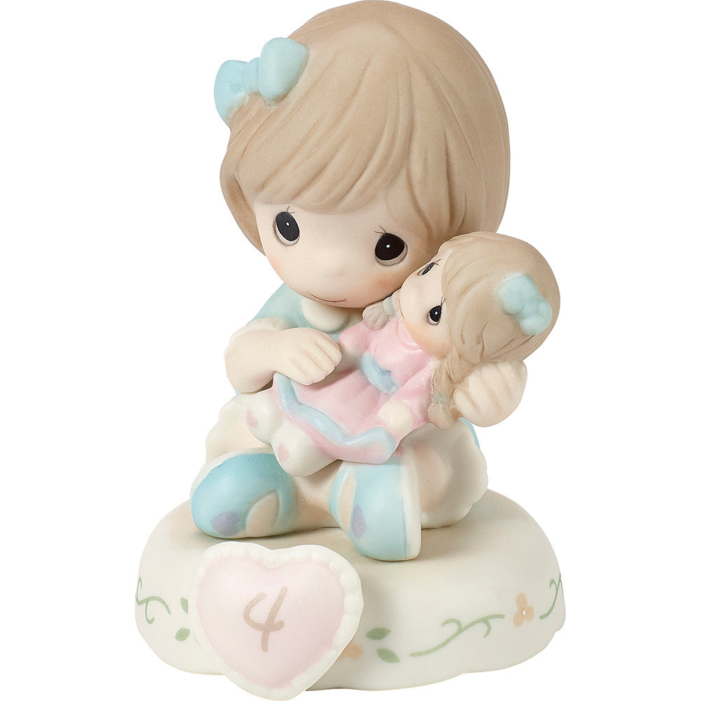 Growing In Grace, Age 4, Brunette Girl Figurine - Image