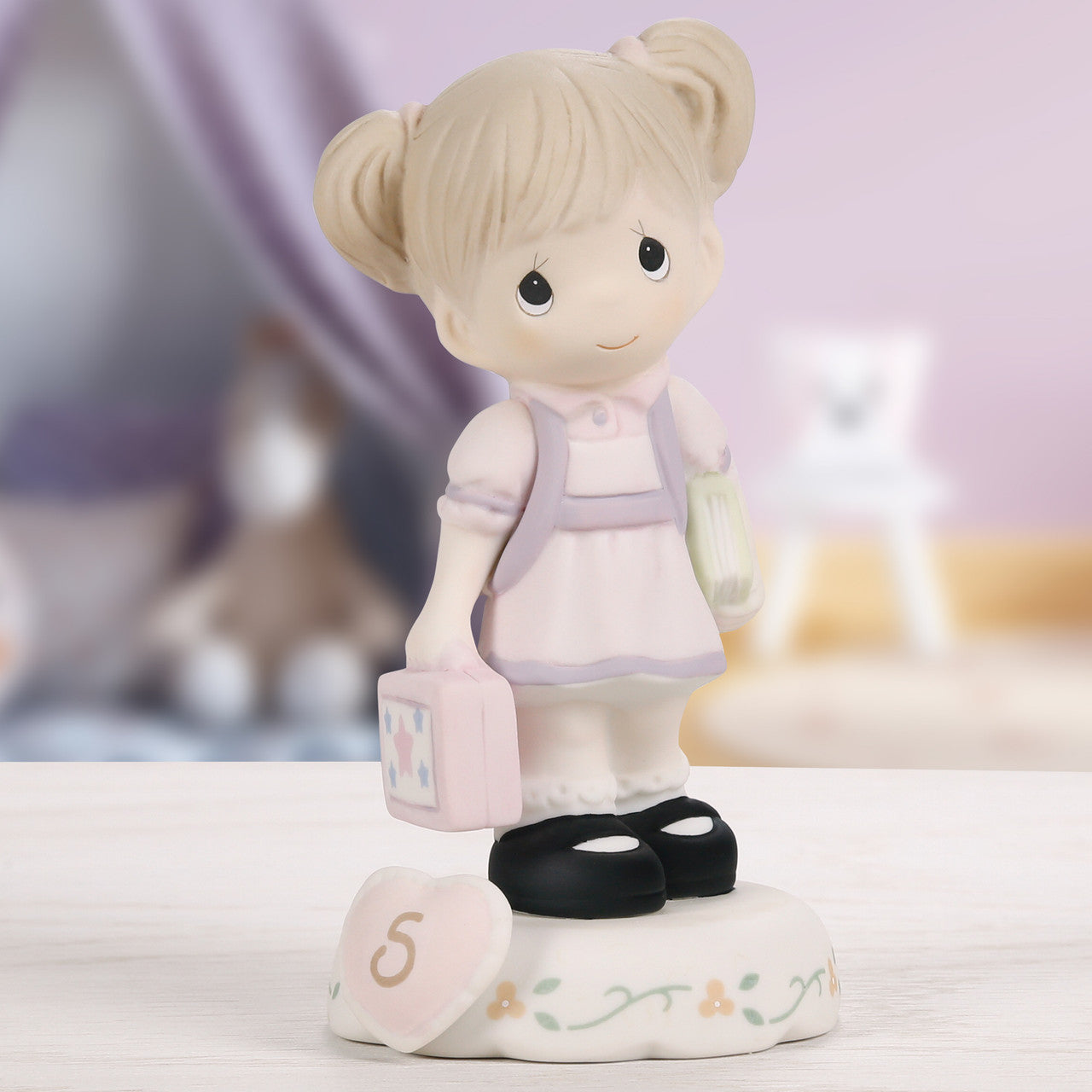 Growing In Grace, Age 5, Brunette Girl Figurine - Image