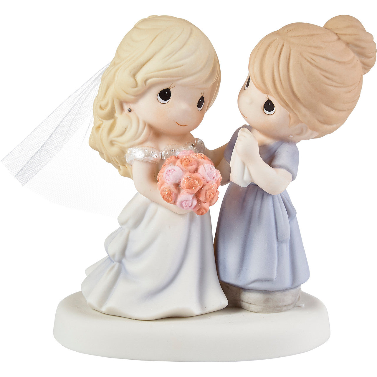 My Daughter, My Pride, A Beautiful Bride, Bisque Porcelain Figurine, Mother and Daughter - Image