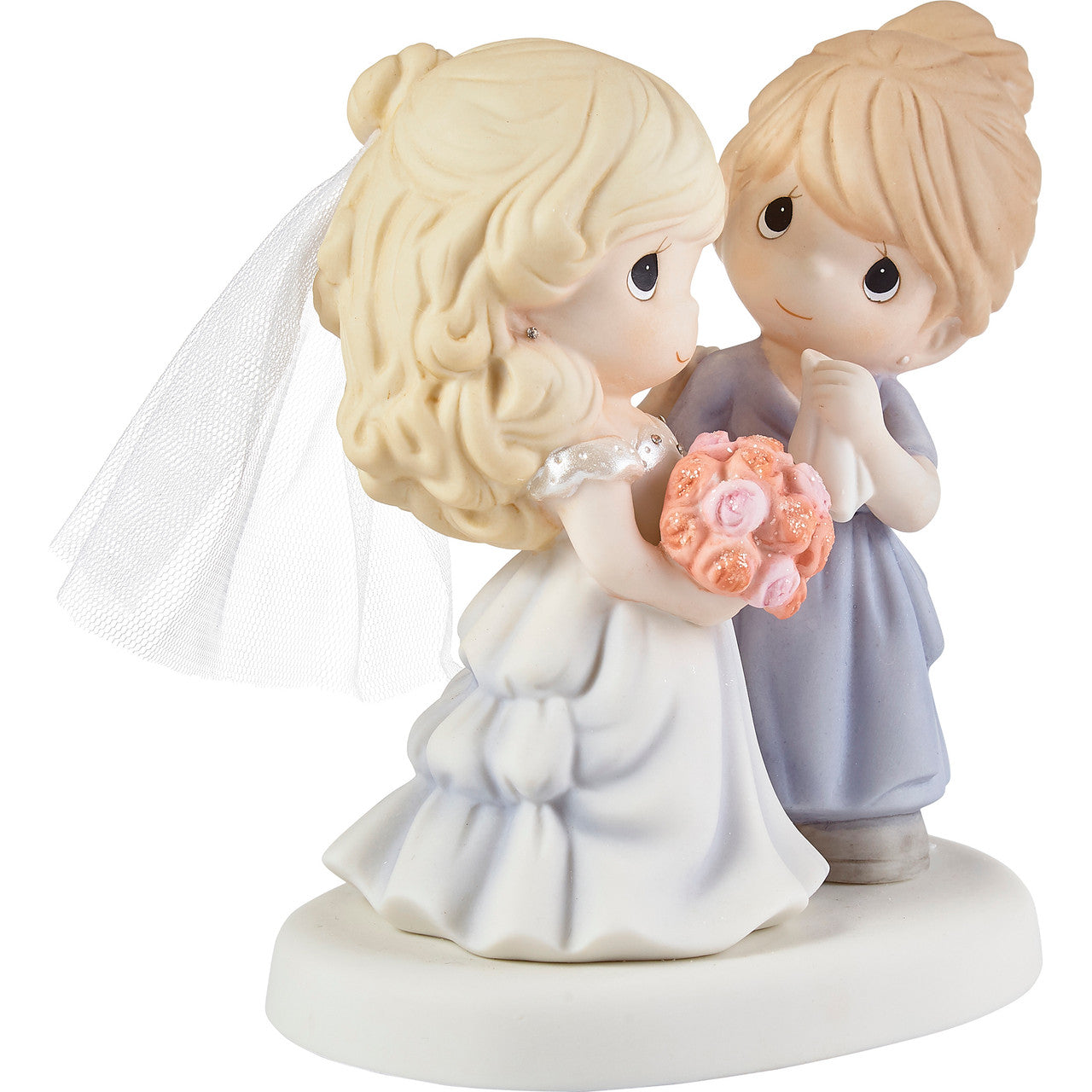 My Daughter, My Pride, A Beautiful Bride, Bisque Porcelain Figurine, Mother and Daughter - Image