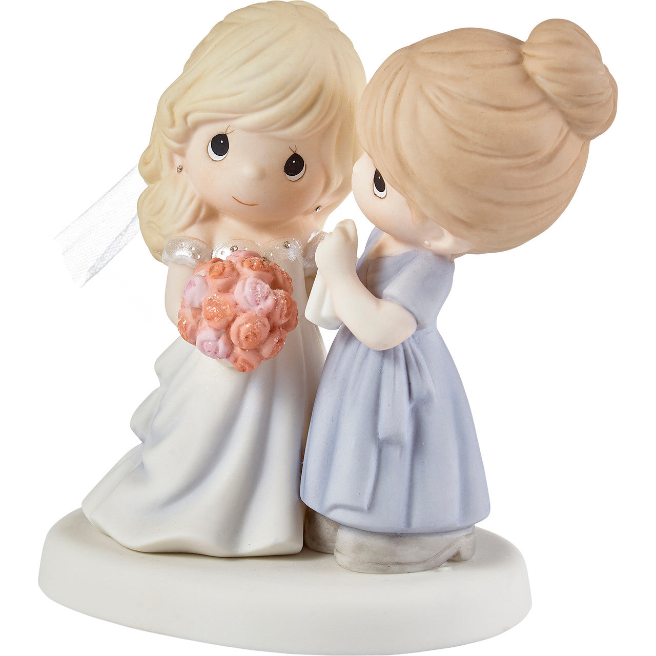 My Daughter, My Pride, A Beautiful Bride, Bisque Porcelain Figurine, Mother and Daughter - Image