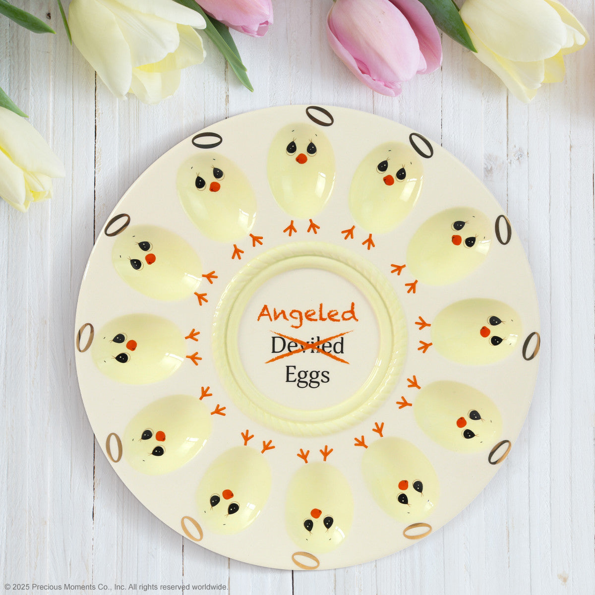 Precious Moments 242418 Angeled Eggs Ceramic Platter