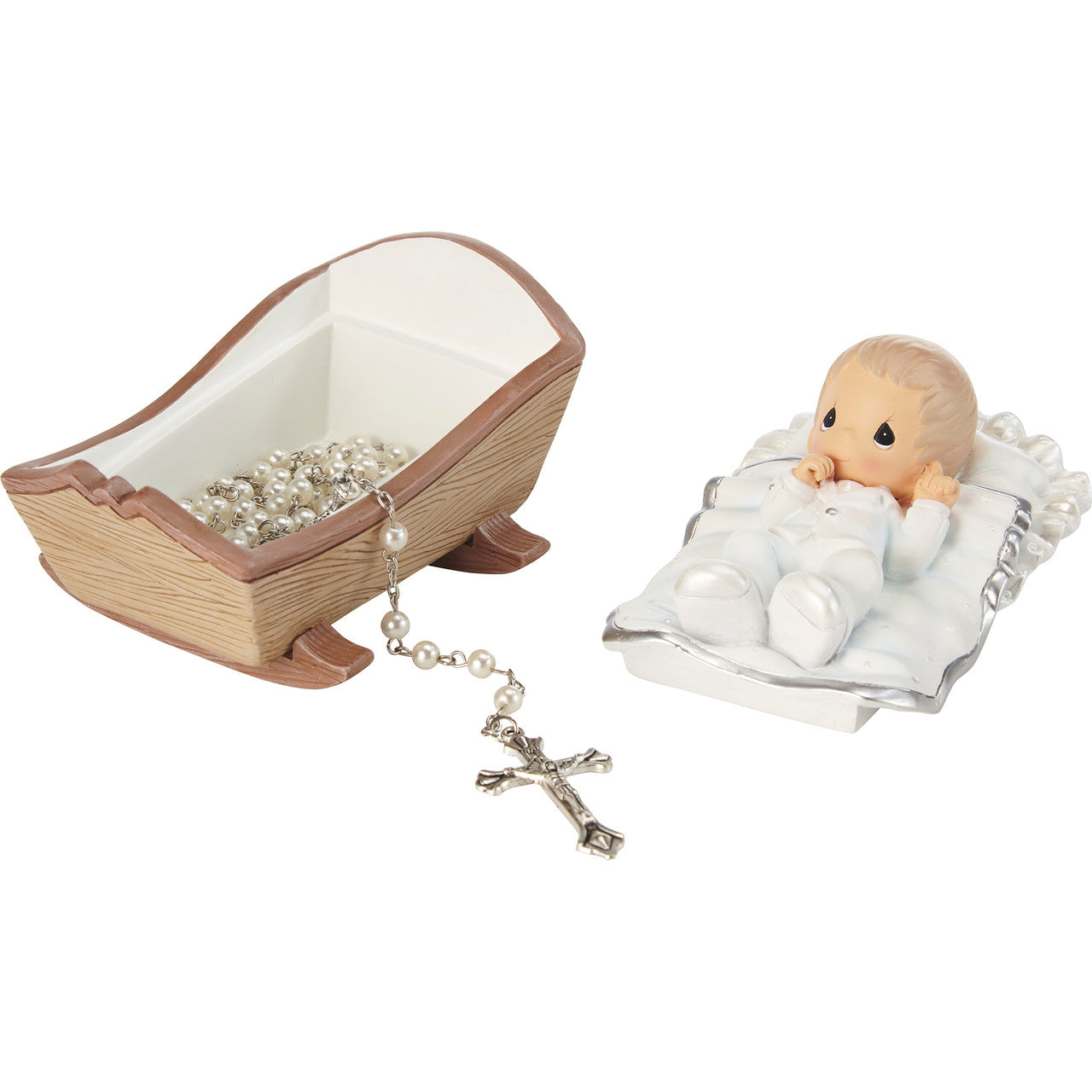 Cradled In His Love Boy Rosary Box with Rosary - Image