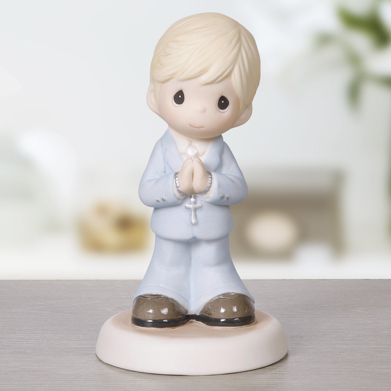 Blessings On Your First Communion Blond Hair/Light Skin Boy Figurine - Image