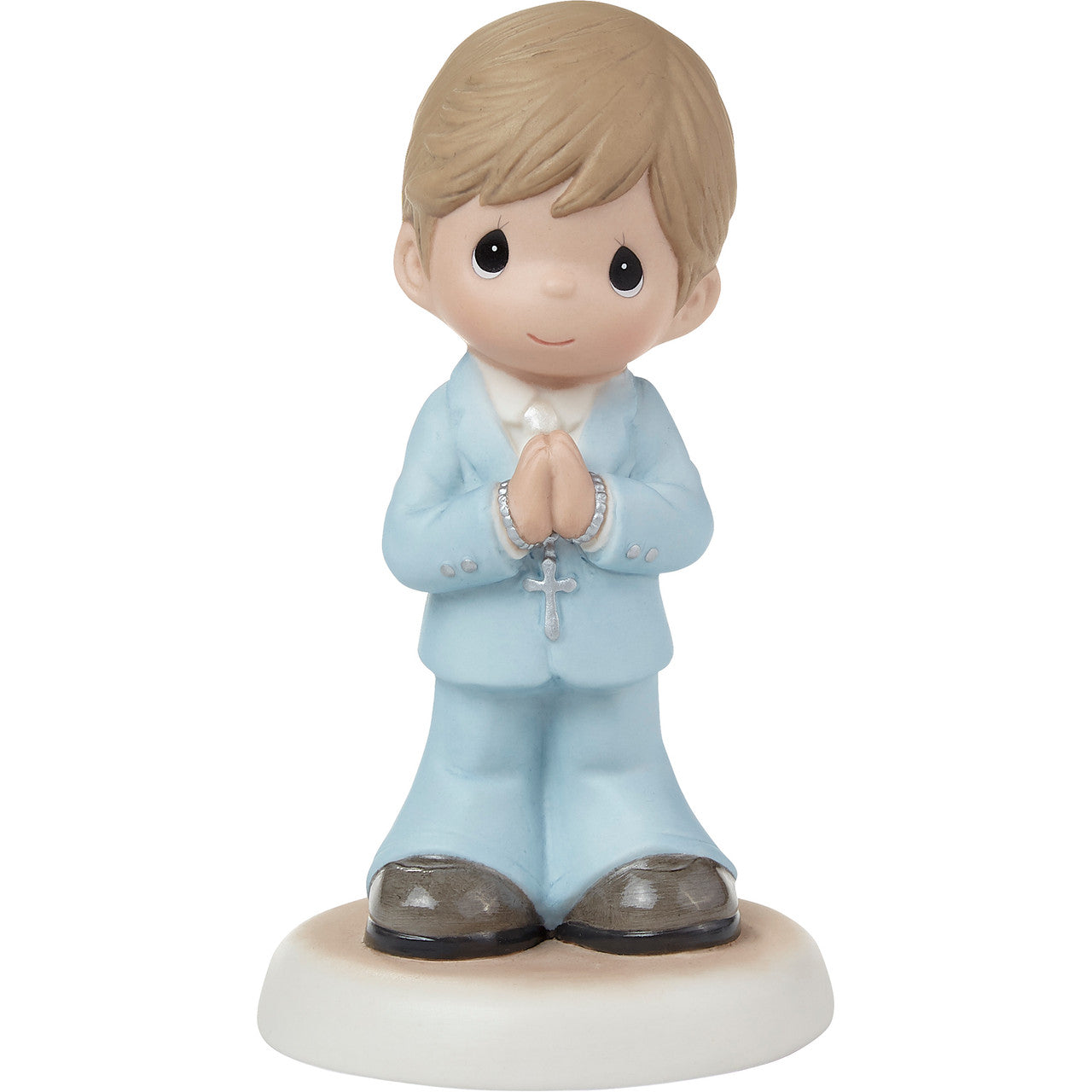 Blessings On Your First Communion Brunette Hair/Medium Skin Boy Figurine - Image
