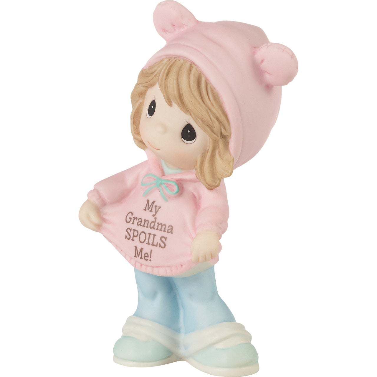 My Grandma Spoils Me Brunette Hair/Light Skin Girl Figurine - Image