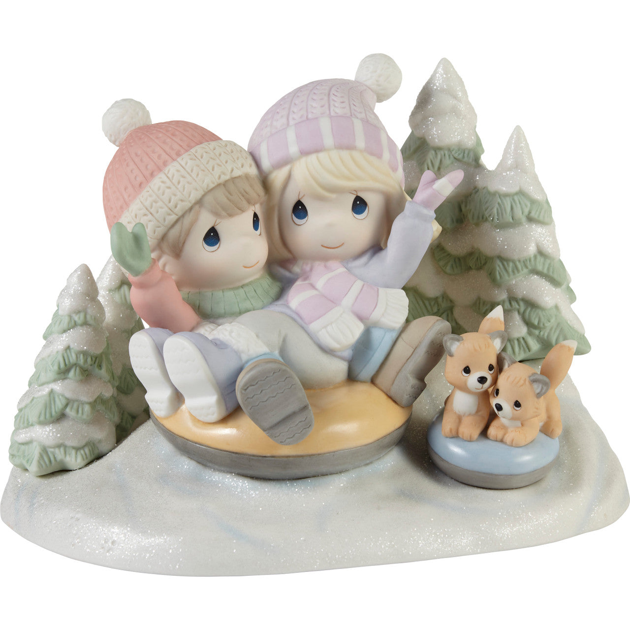 Precious Moments 231036 Away We Go In The Snow Limited Edition Bisque Porcelain Figurine Precious Moments 231036 Away We Go In The Snow Limited Edition Bisque Porcelain Figurine