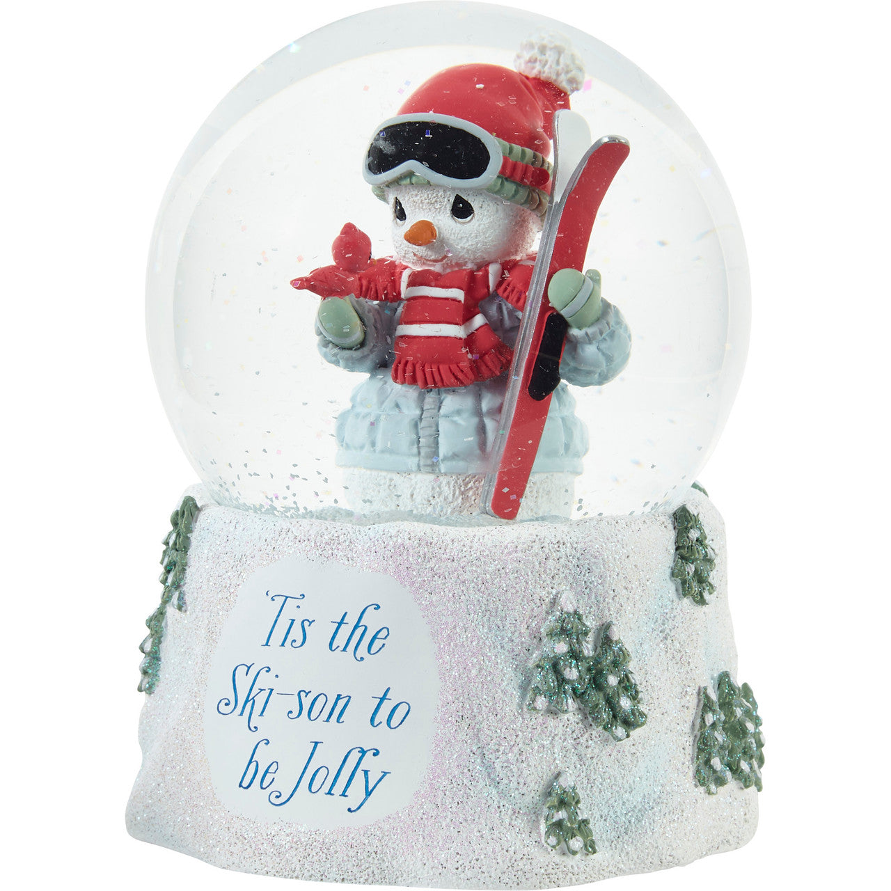 ‘Tis The Ski-son To Be Jolly Annual Snowman Musical Snow Globe - Image