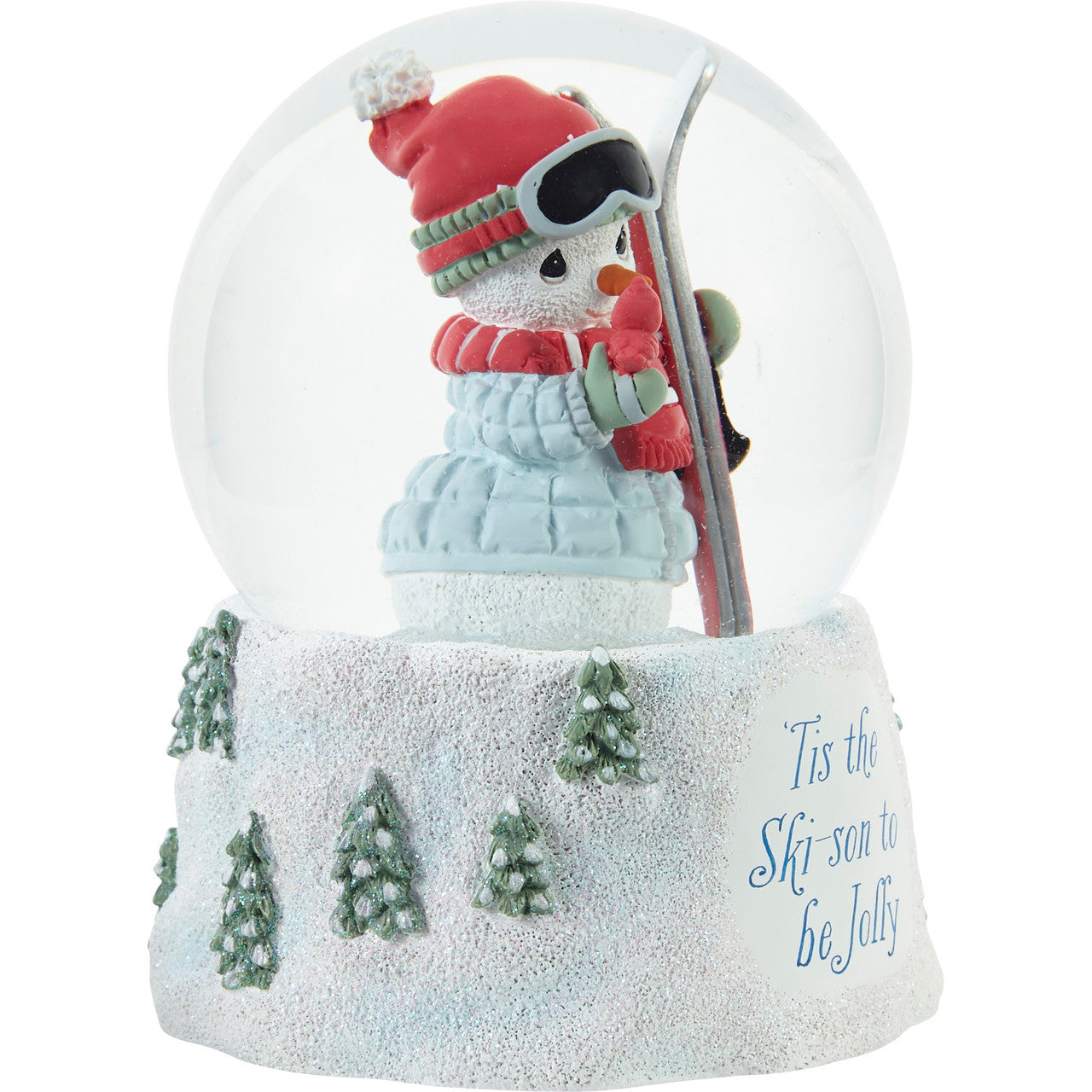 ‘Tis The Ski-son To Be Jolly Annual Snowman Musical Snow Globe - Image
