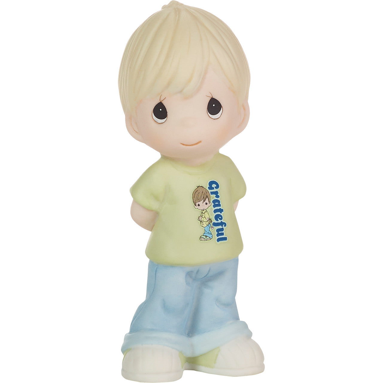 Blond Boy With Grateful T-Shirt Figurine - Image
