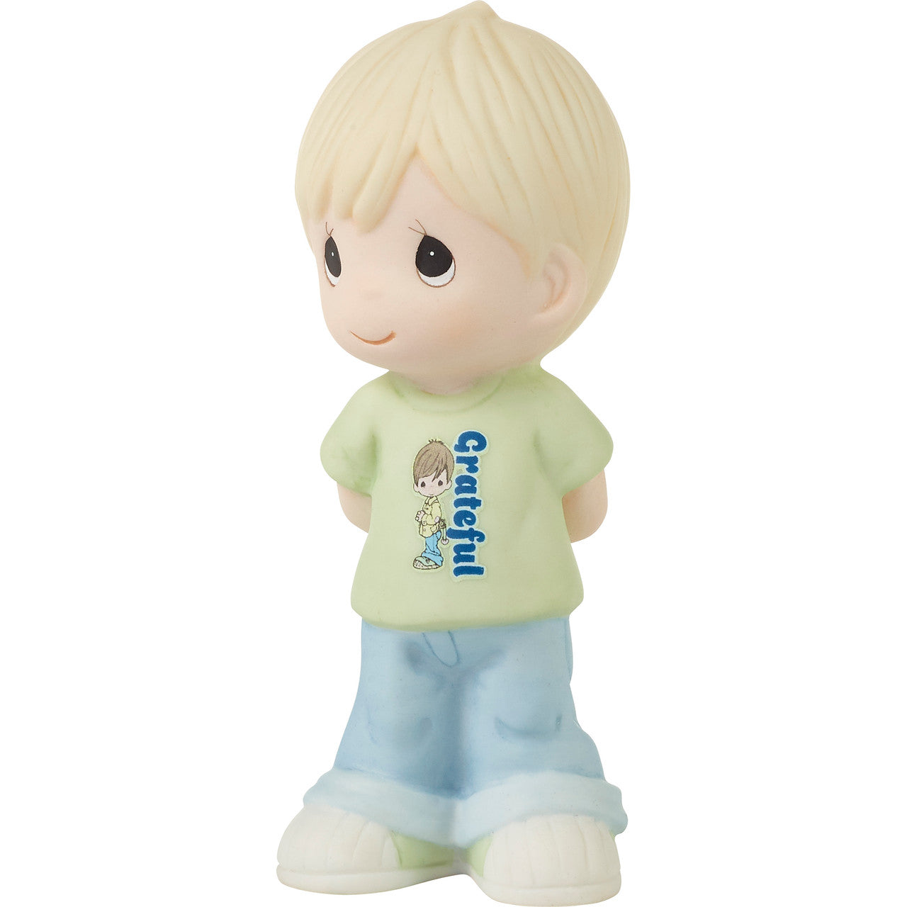 Blond Boy With Grateful T-Shirt Figurine - Image