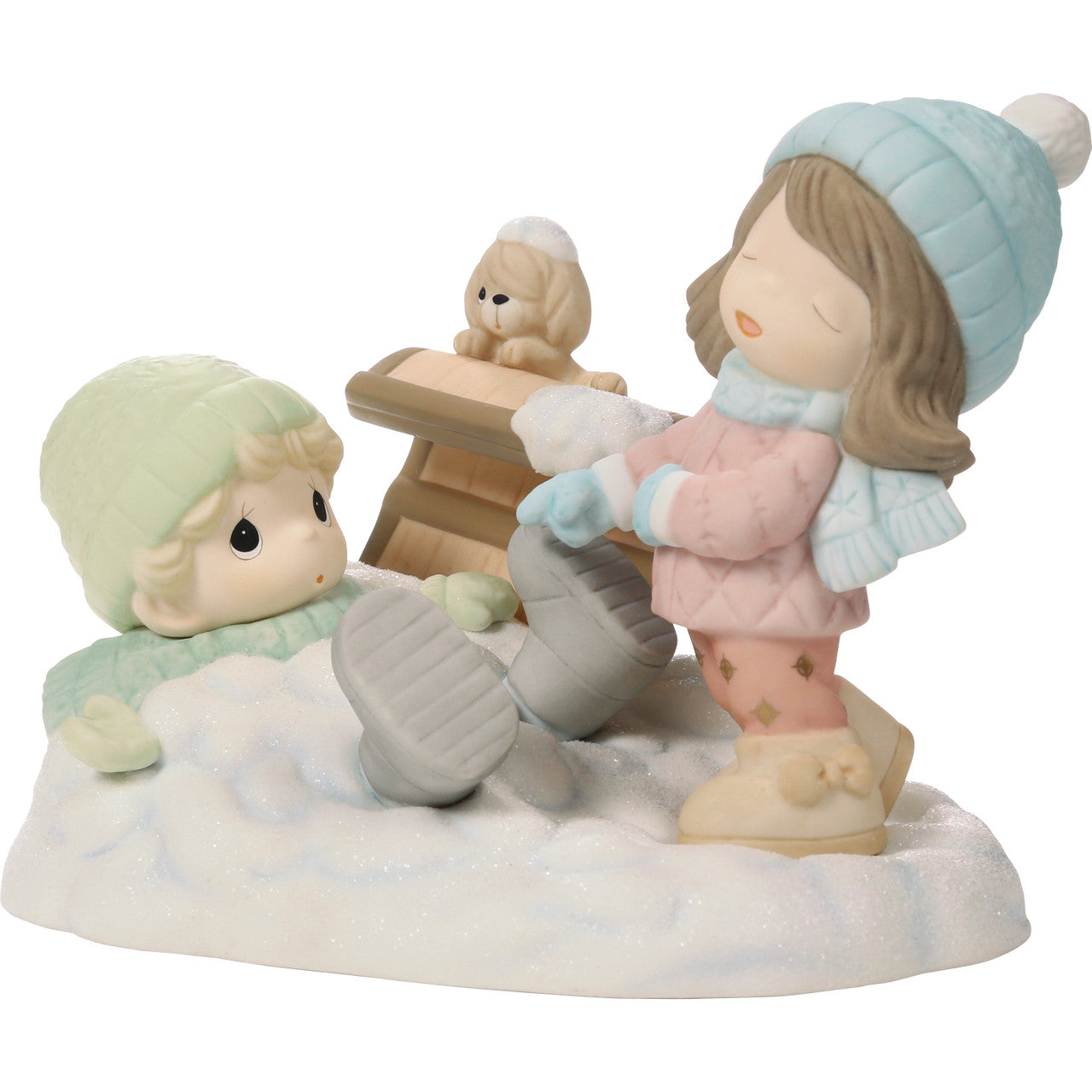 Life Is Snow Much Fun With You Brunette Hair/Light Skin Figurine - Image