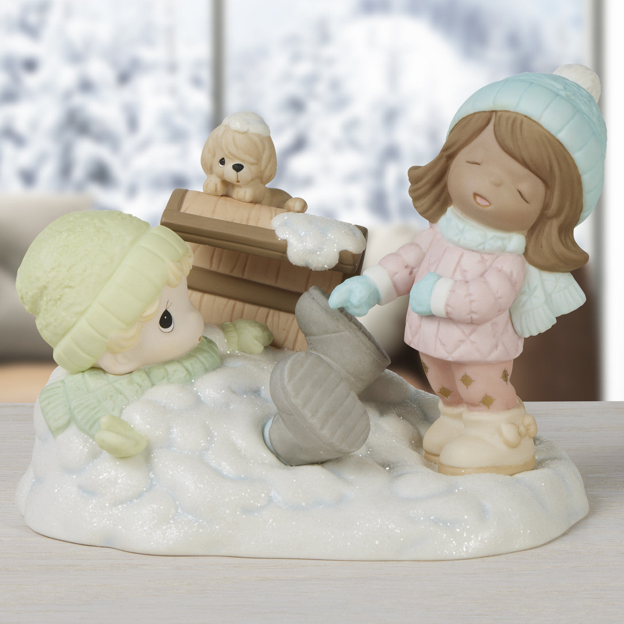 Life Is Snow Much Fun With You Brunette Hair/Medium Skin Figurine - Image