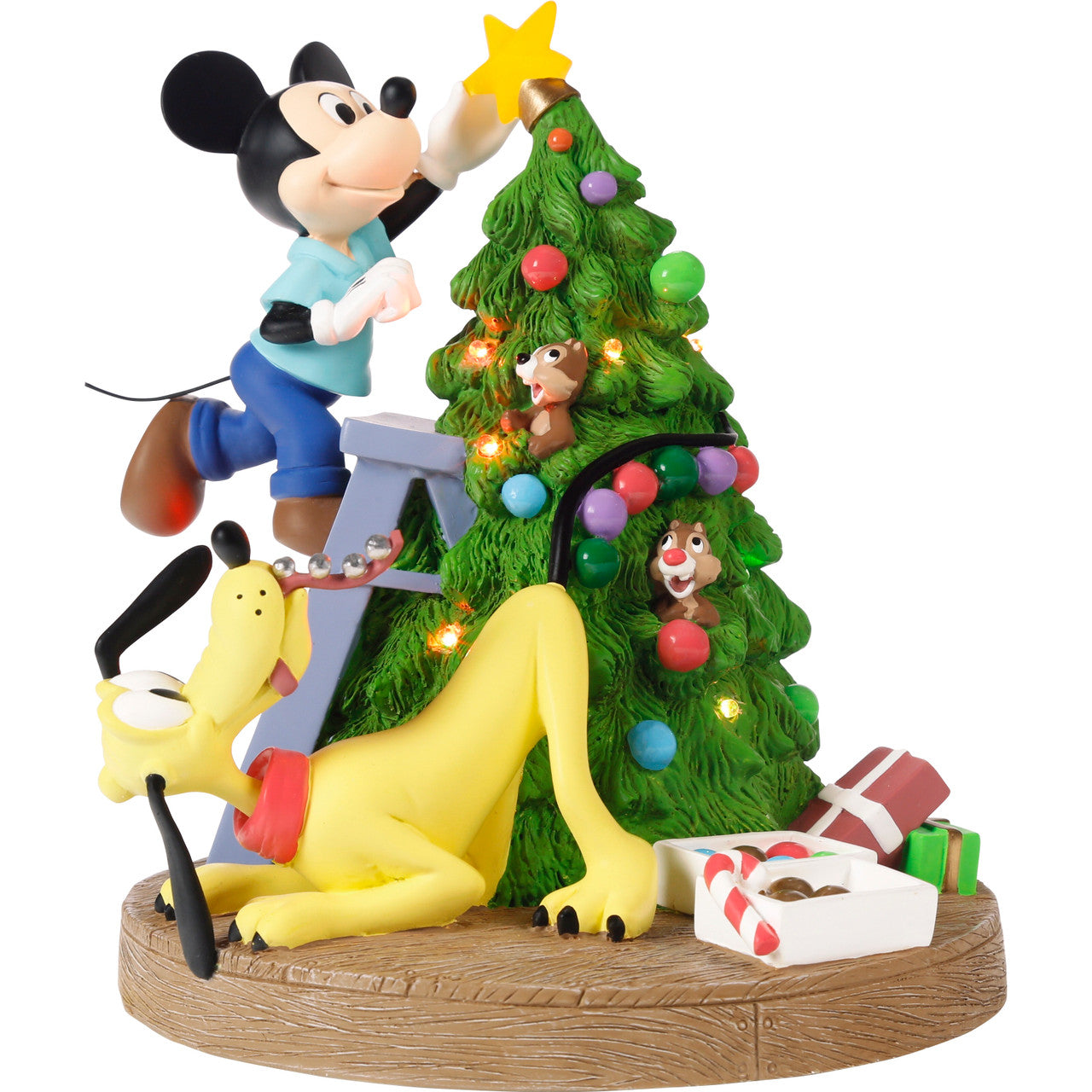 Bring Home The Holiday Cheer Disney Mickey Mouse, Pluto, Chip, and Dale LED Figurine - Image