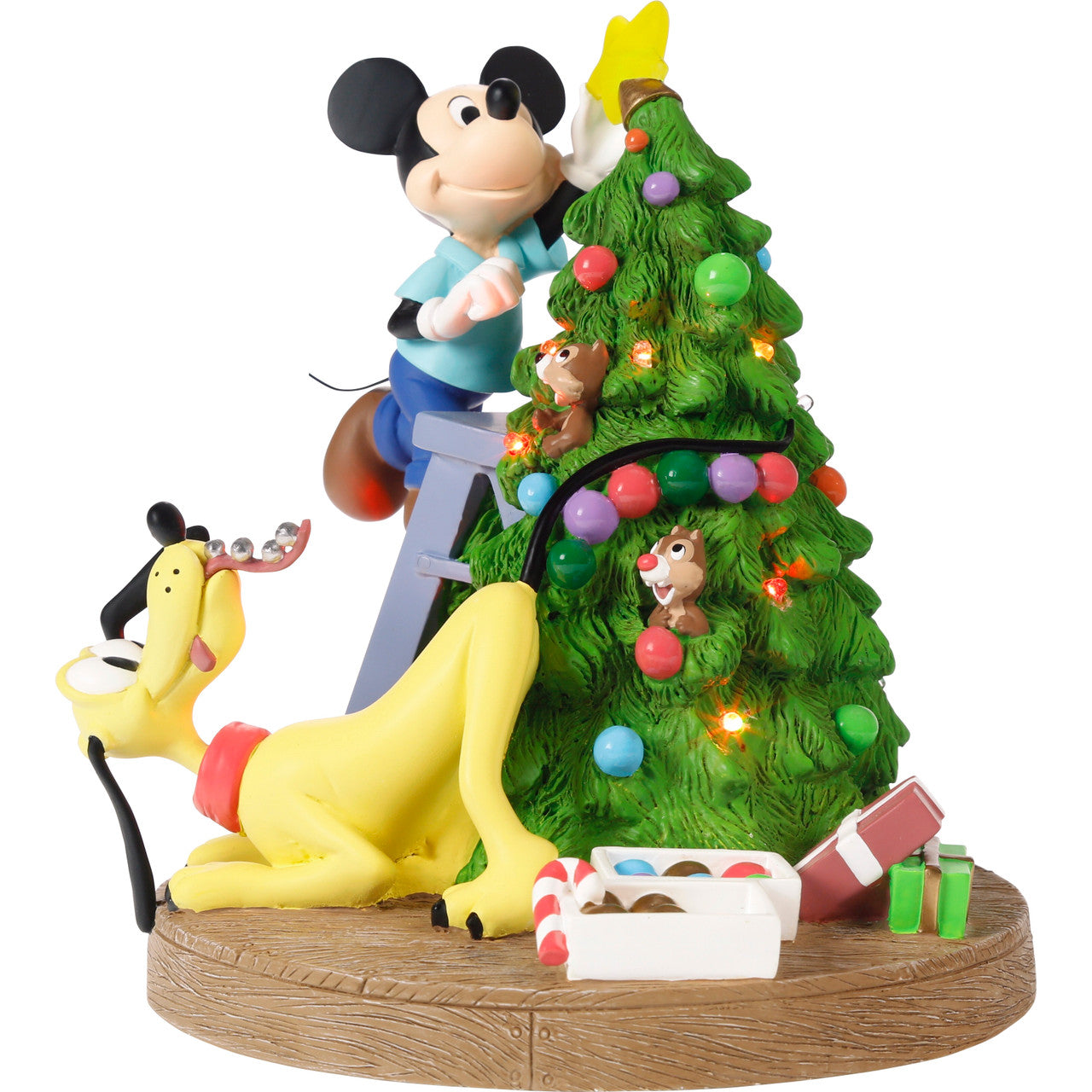 Bring Home The Holiday Cheer Disney Mickey Mouse, Pluto, Chip, and Dale LED Figurine - Image