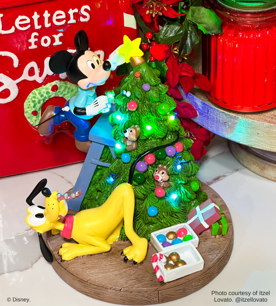 Bring Home The Holiday Cheer Disney Mickey Mouse, Pluto, Chip, and Dale LED Figurine - Image