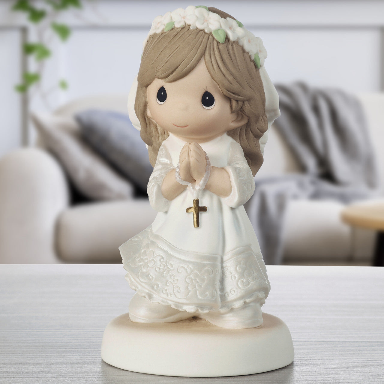 Precious Moments 242015 My First Communion Brunette Hair Girl