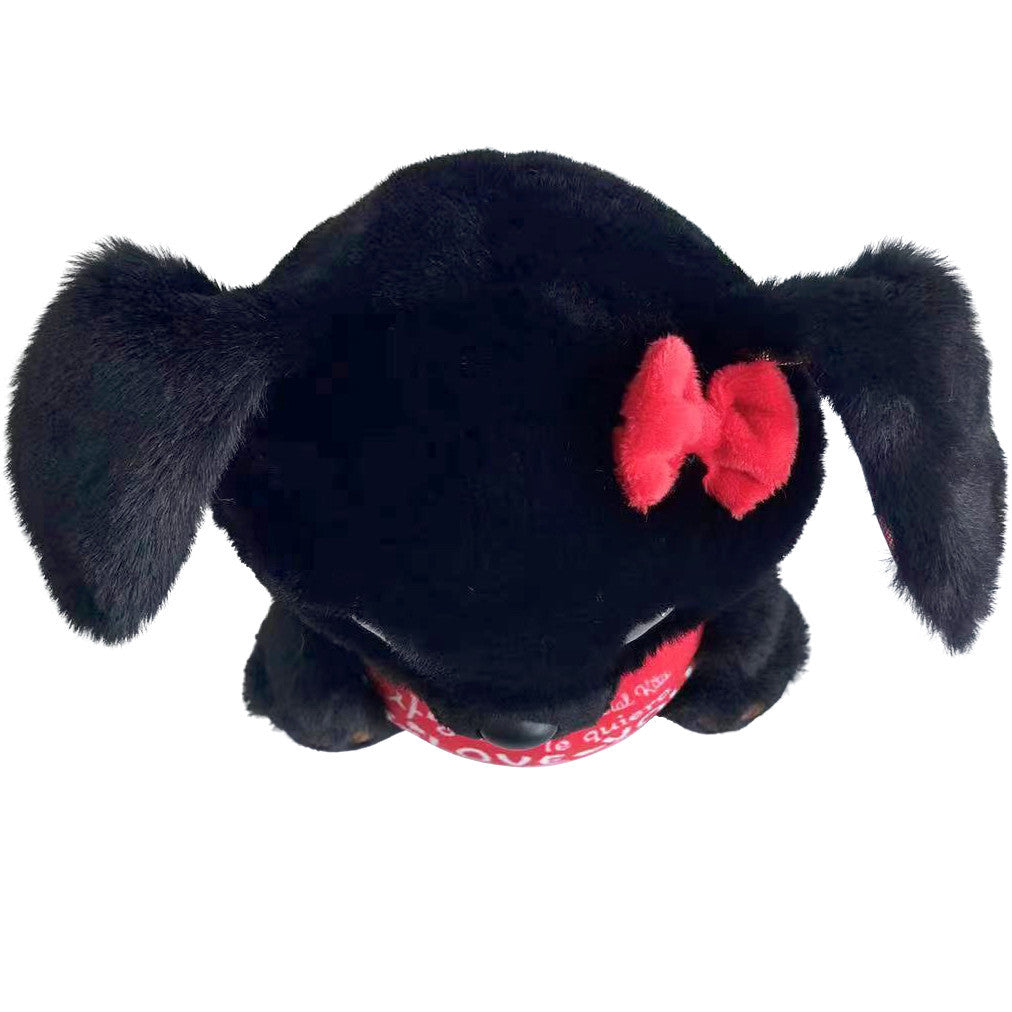 Amore Black Lab Holding Heart Cutie Pet-tudies Stuffed Animal - Image