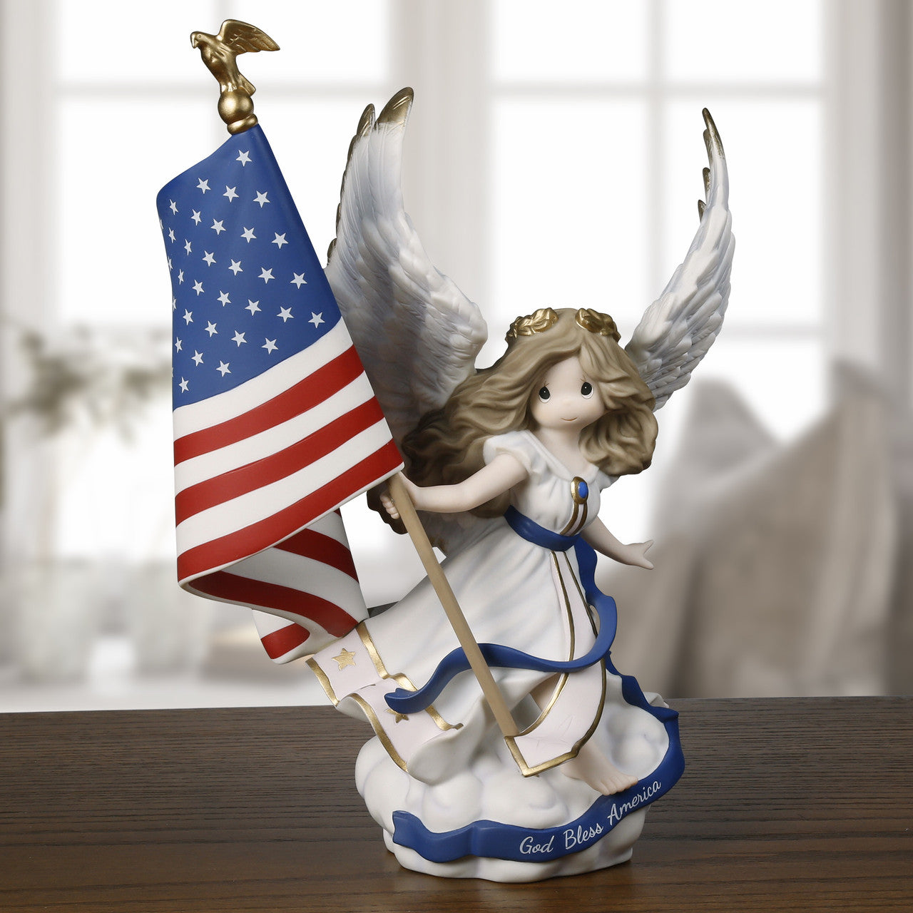 Precious Moments 249009 God Bless America Bisque Porcelain Figurine